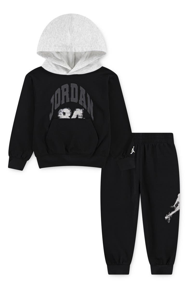 Jordan Kids' MJ MVP Fleece Hoodie & Joggers Set, Alternate, color, Black