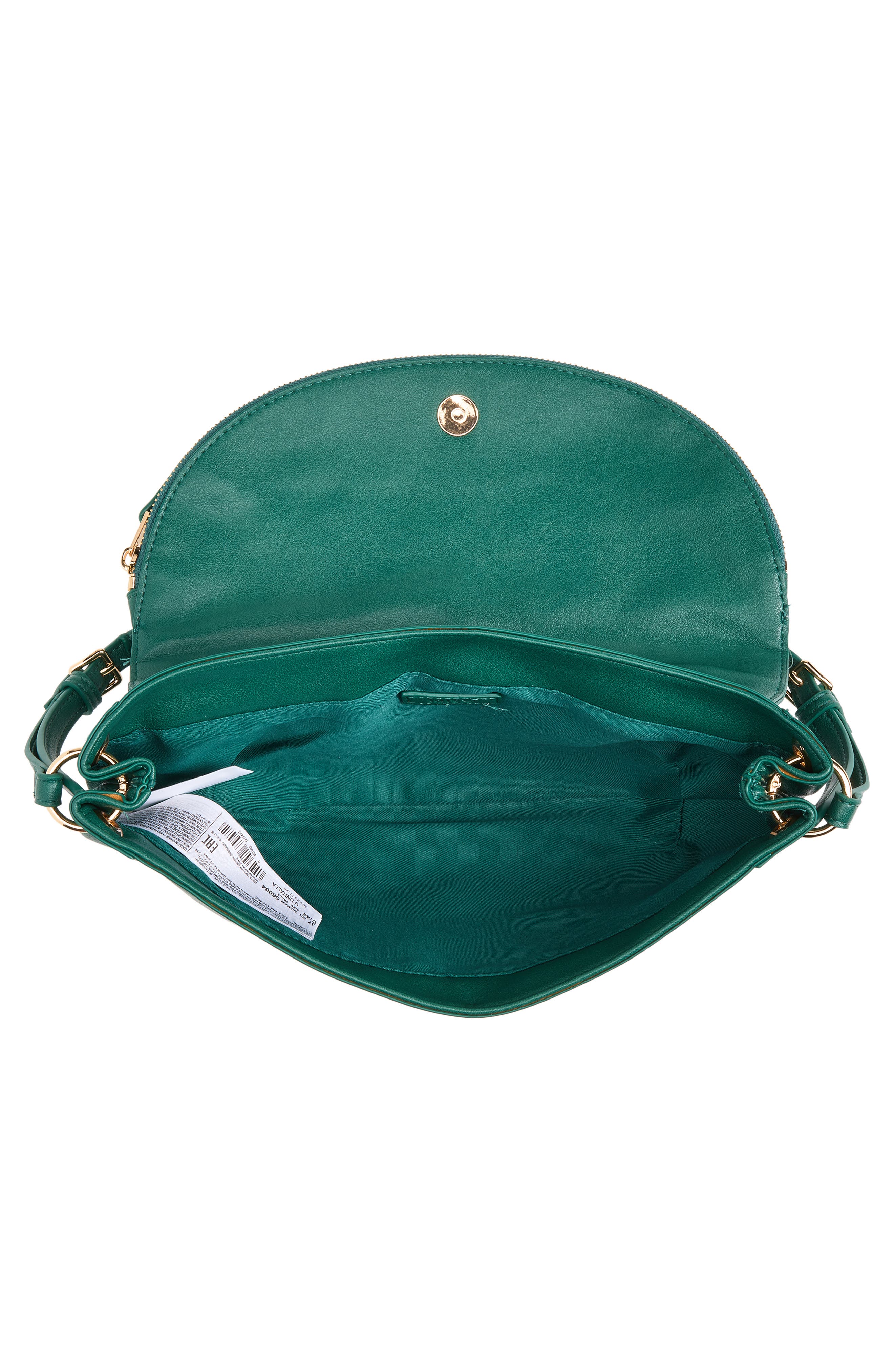 Getaria Semicircular Faux Leather Shoulder Bag, Alternate, color, EMERALD GREEN