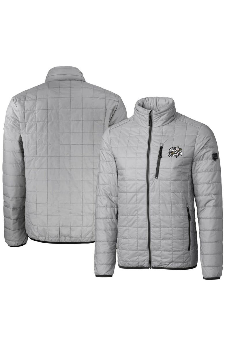 Cutter & Buck Men's Cutter & Buck Gray Omaha Storm Chasers Rainier PrimaLoft Eco Insulated Full-Zip Puffer Jacket, Main, color, 