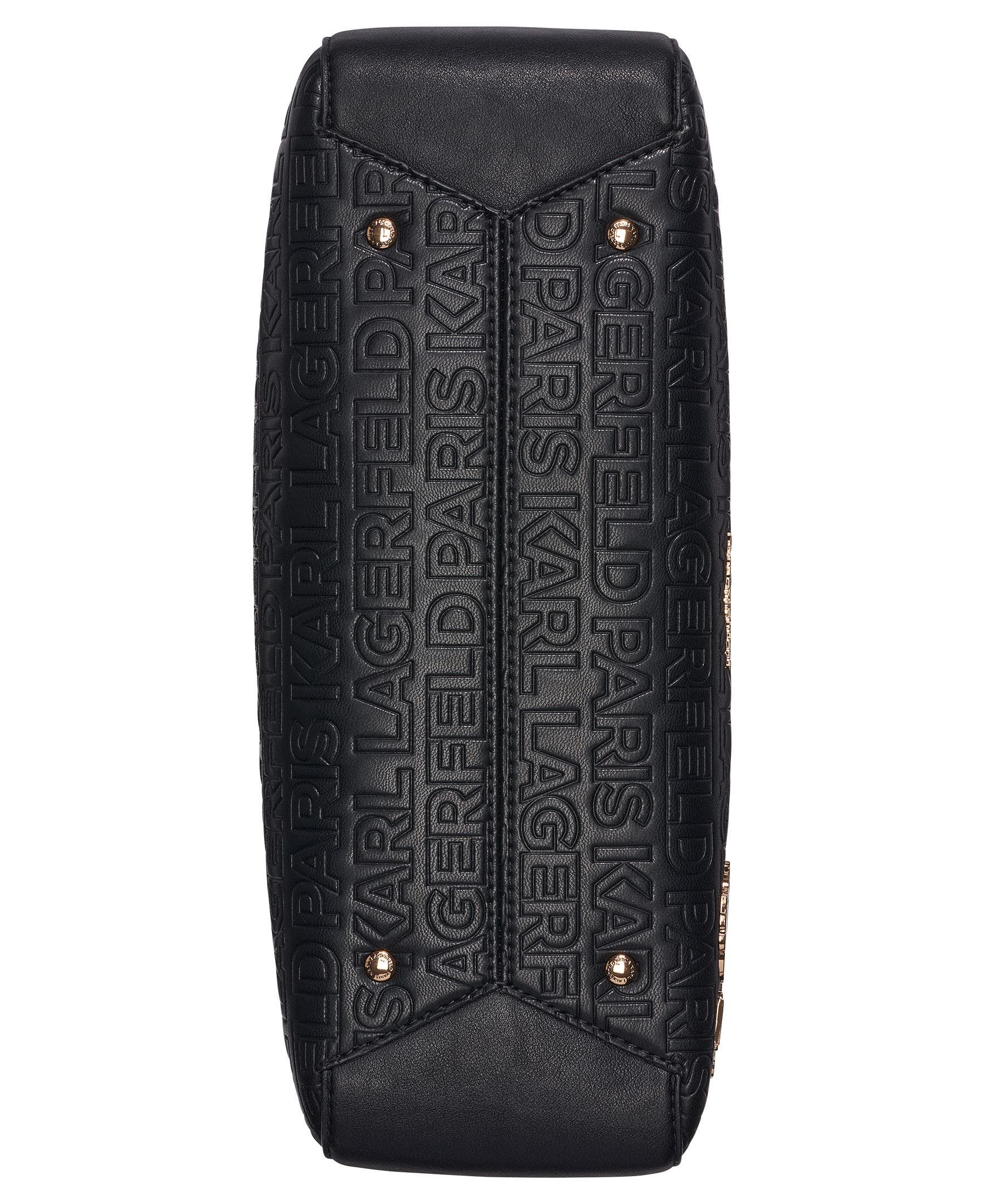 KARL LAGERFELD PARIS Meribel Satchel, Alternate, color, Black/Gold