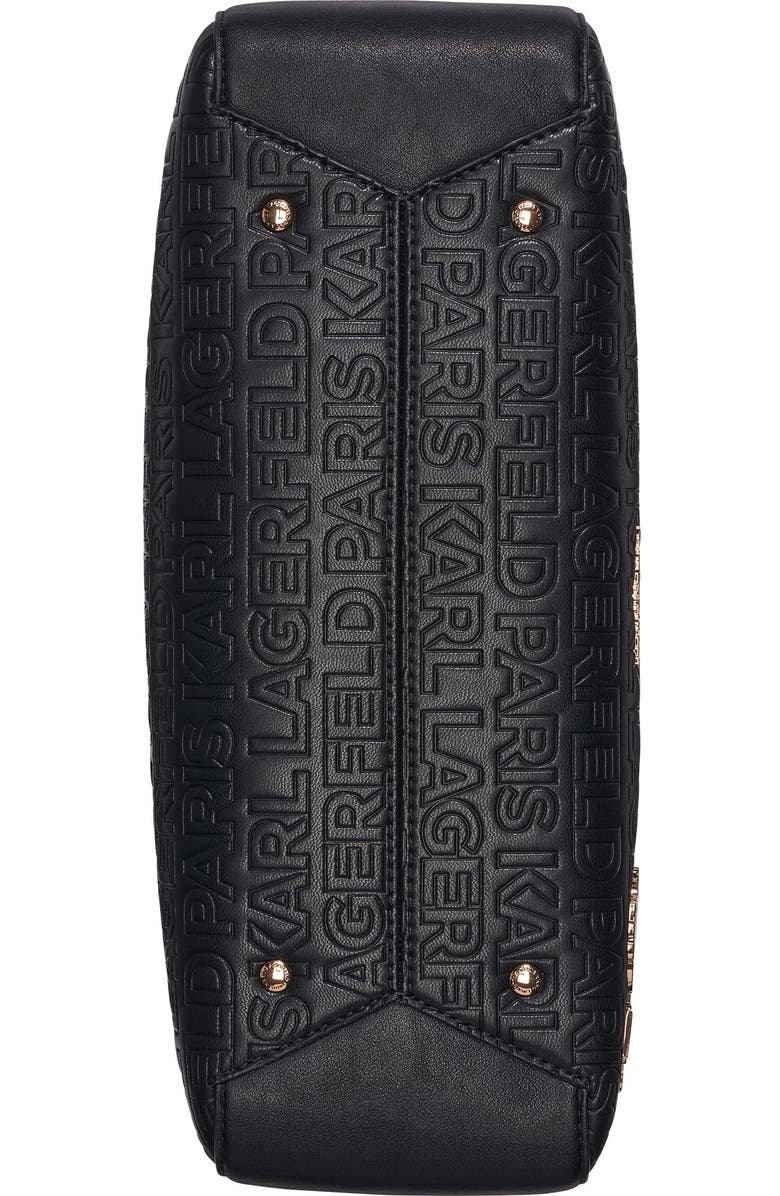 KARL LAGERFELD PARIS Meribel Satchel, Alternate, color, Black/Gold