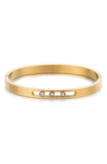 Adornia Tarnish Resistant Cubic Zirconia Bangle Bracelet In Gold