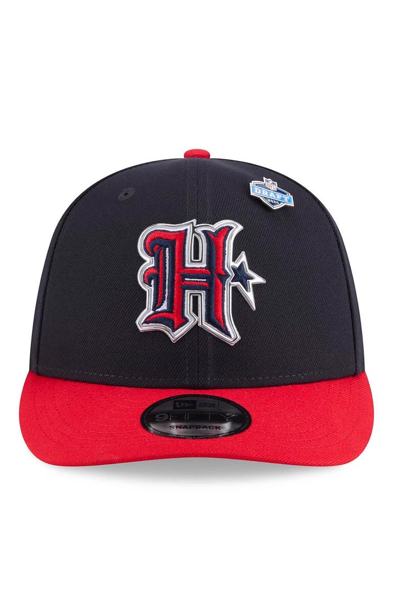 Men's New Era  Navy/Red Houston Texans 2026 NFL Draft On Stage Pre-Curved 9FIFTY Snapback Hat, Alternate, color, Navy