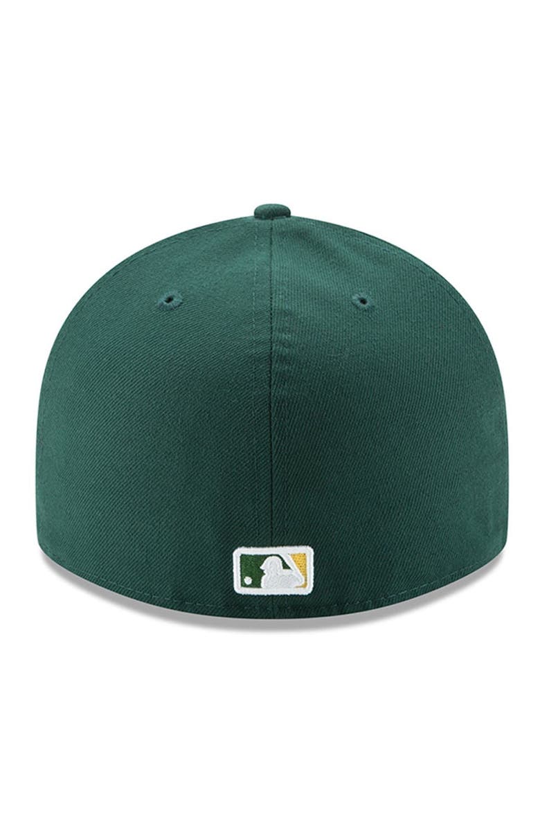 New Era Men's New Era Green Oakland Athletics Road Authentic Collection On-Field Low Profile 59FIFTY Fitted Hat, Main, color,