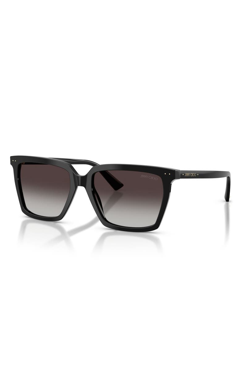 Jimmy Choo 55mm Square Sunglasses, Alternate, color, Black / Gradient Gray
