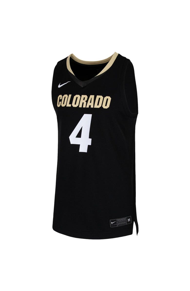 Nike Men's Nike #4 Black Colorado Buffaloes Team Replica Basketball Jersey, Alternate, color, Black