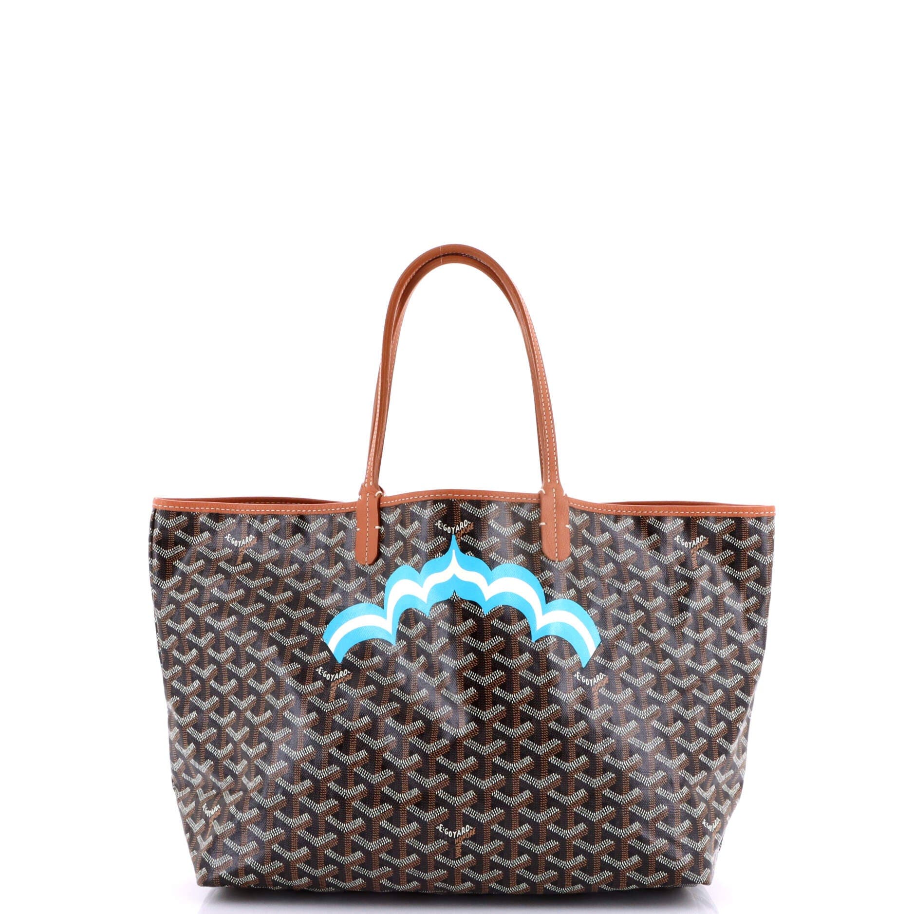 Pre-Owned Goyard Saint Louis Tote Printed Coated Canvas PM, Main, color, Brown
