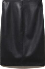 MANGO Faux Leather Pencil Skirt