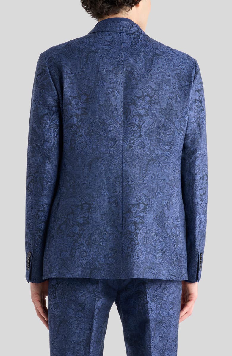 Etro Roma Paisley Linen & Cotton Sport Coat, Alternate, color, Blue