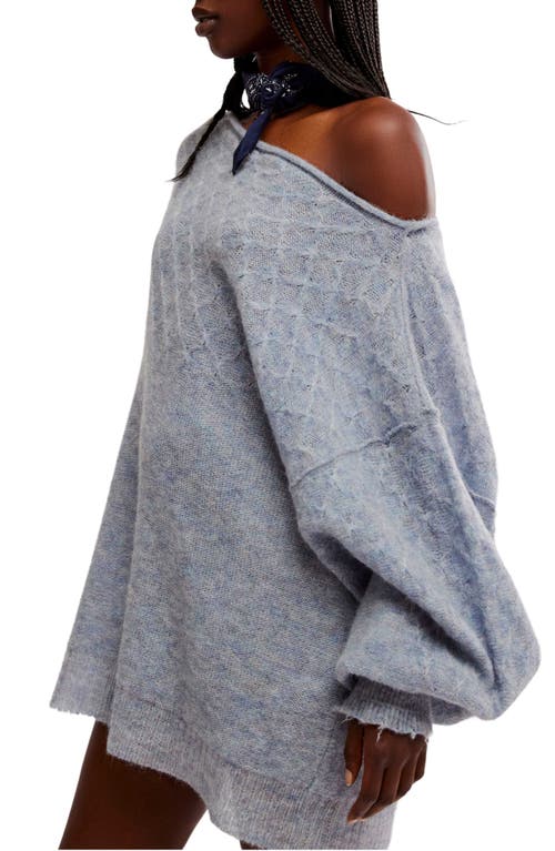 Free People Bali Samara One-shoulder Sweater In Celeste