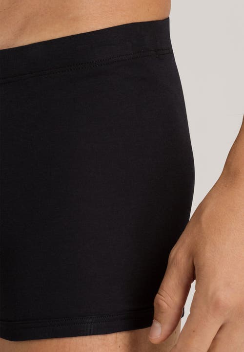 Hanro Sea Island Cotton Boxer Brief In Black