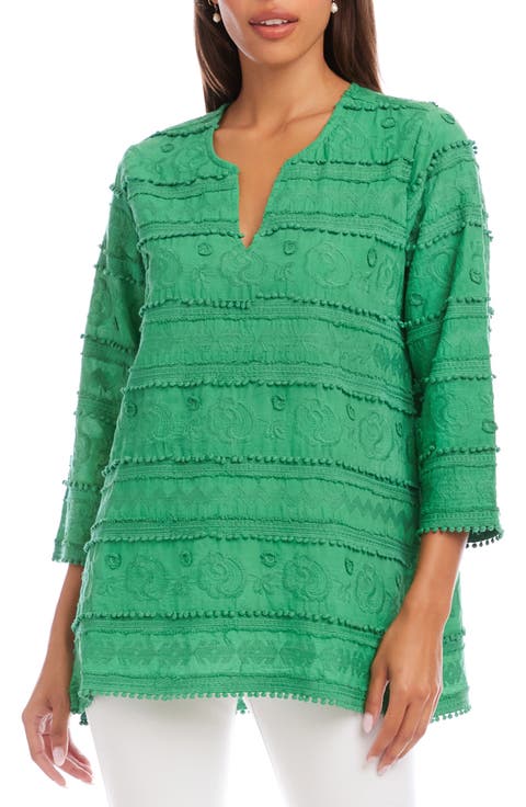 Embroidered Cotton Tunic Top