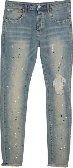 PURPLE Paint Splatter Slim Jeans