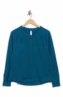 Z by Zella Zen Relaxed Long Sleeve Waffle Knit Henley