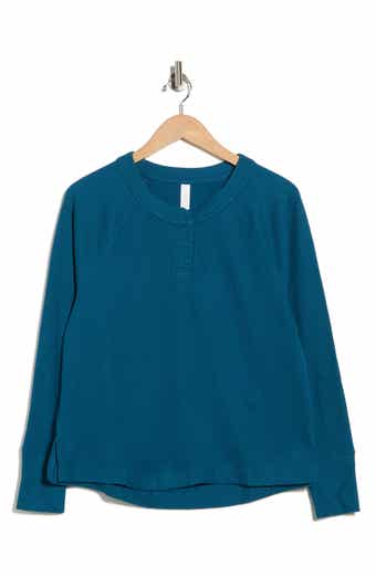 Z by Zella Zen Relaxed Long Sleeve Waffle Knit Henley