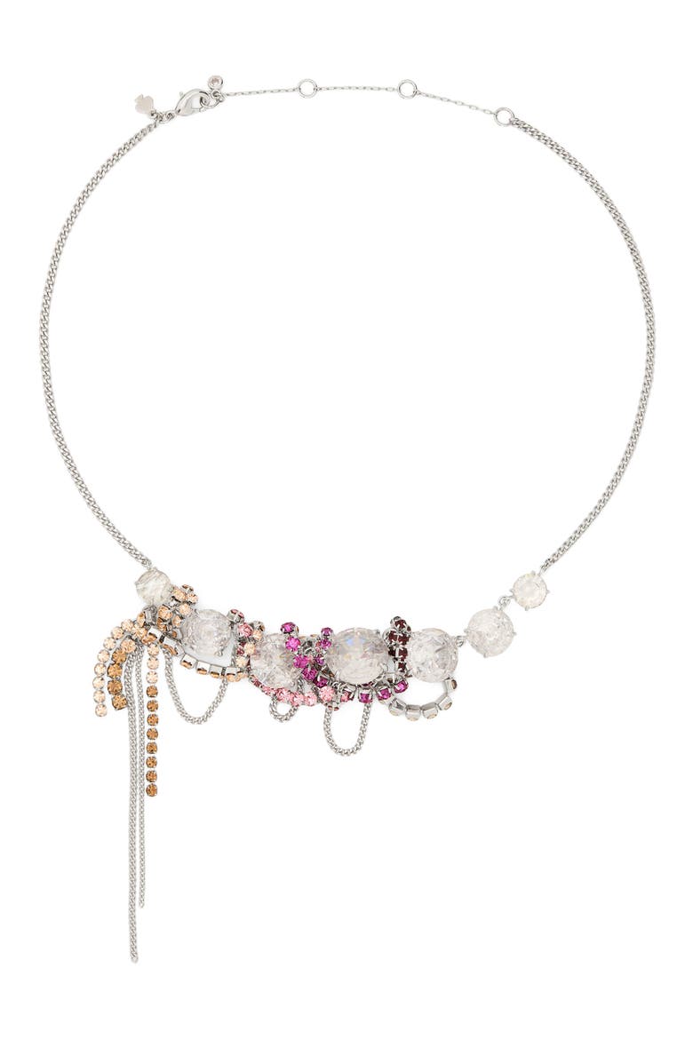 Opulence Fringe Necklace, Main, color, CLEAR/ MULTI