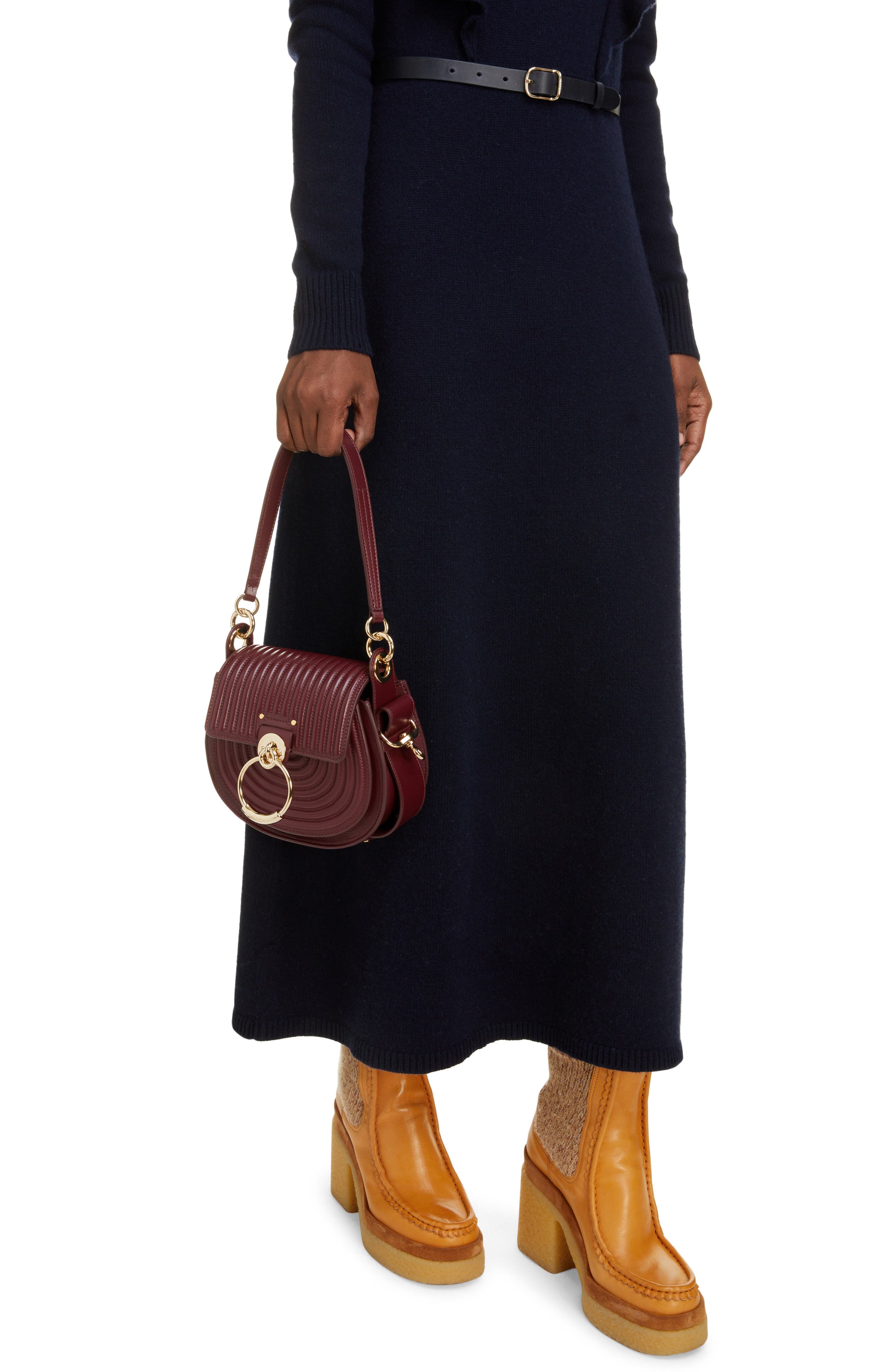 Chloé Small Tess Quilted Leather Crossbody Bag, Alternate, color, 