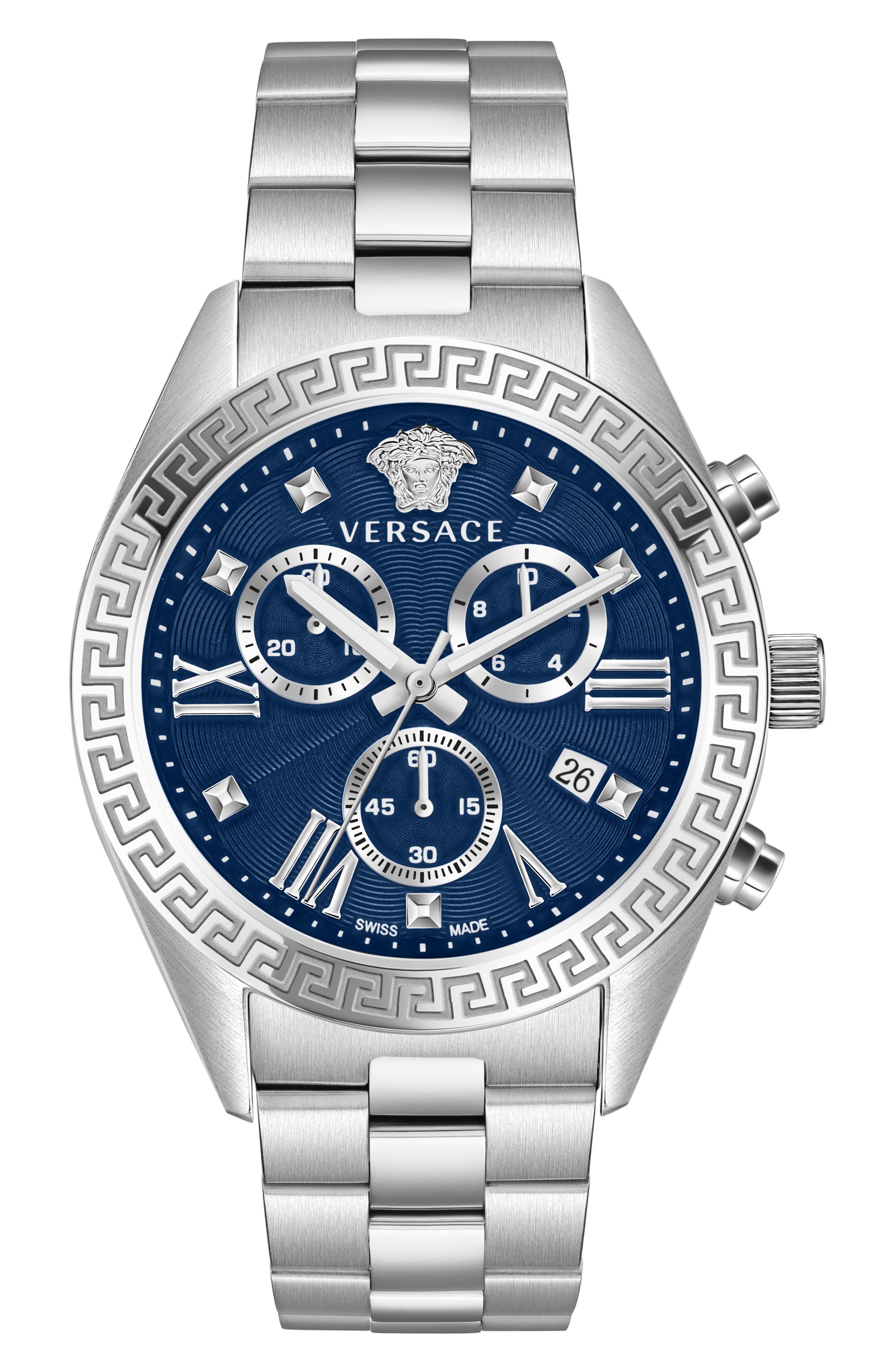Versace Greca Chronograph Swiss Quartz Bracelet Watch, 40mm