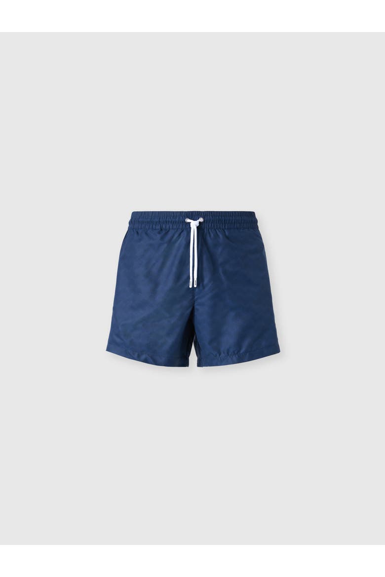Mid-length Swim Shorts With Tone-on-tone Zigzag Print, Main, color, Blue