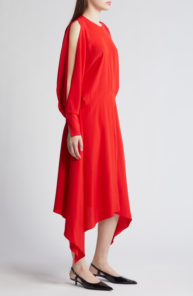 COS Long Sleeve Handkerchief Hem Midi Dress, Alternate, color, 