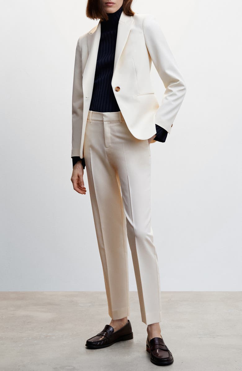 MANGO Pleated Straight Leg Suit Pants, Alternate, color, 