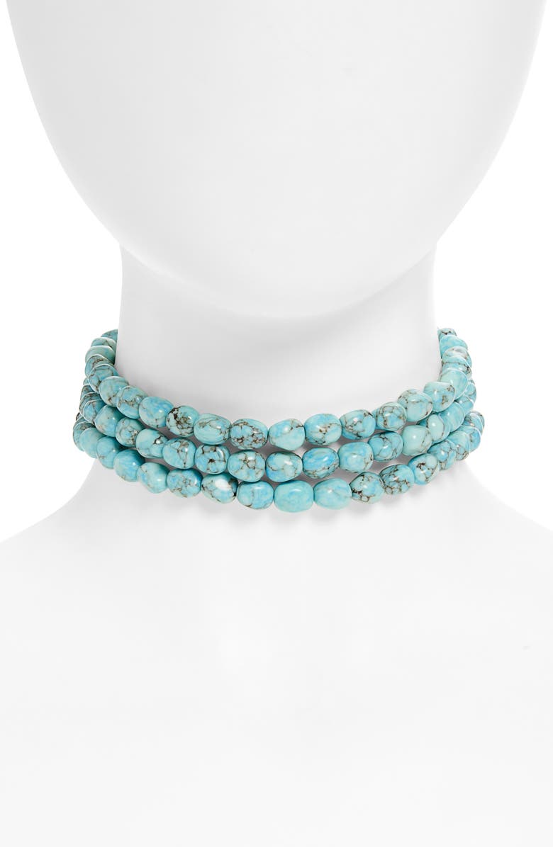 Cult Gaia Nora Faux Turquoise Choker, Main, color, Ibiza Turquoise