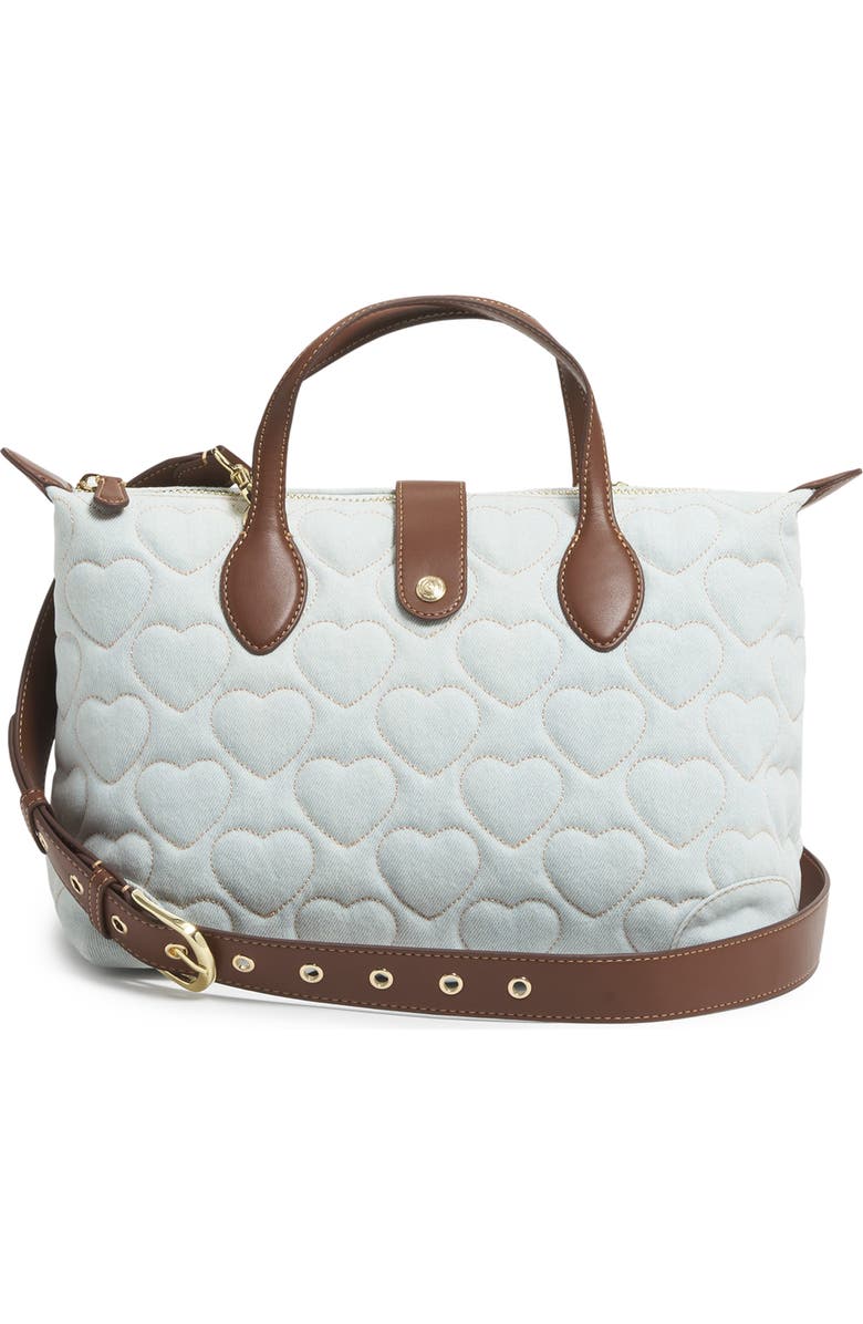 Stoney Clover Lane Quilted Denim Pouchette Crossbody Bag, Alternate, color, Sweetheart Denim