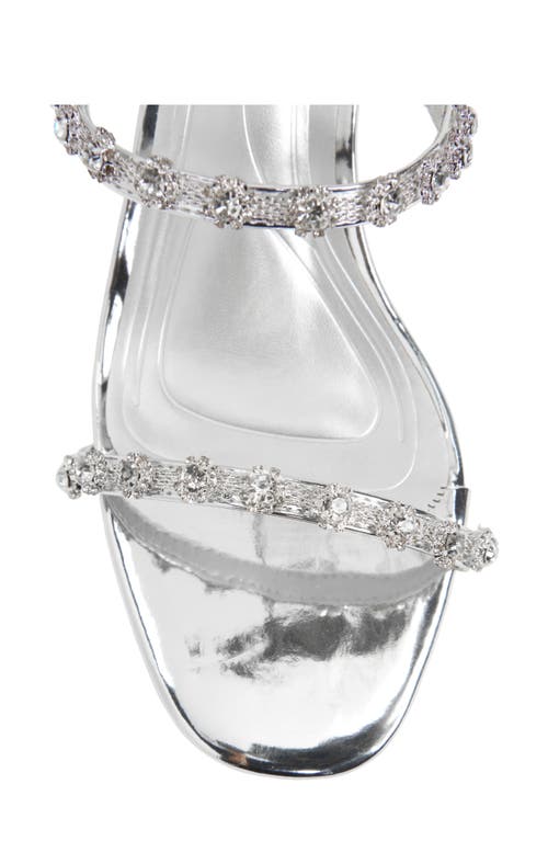 Azalea Wang Emiliano Ankle Wrap Sandal In Silver