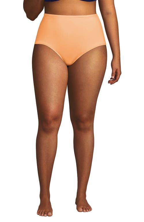 Lands' End Sculpting Suit Chlorine Resistant Targeted Control Retro High Waisted Bikini Swim Bottoms In Orange Mist