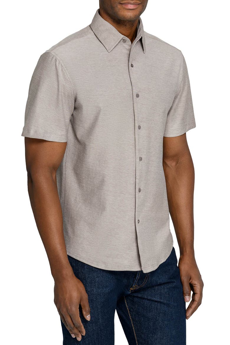 Solid Mapleton Luxe Cross Dyed Short Sleeve Shirt, Main, color, TAN