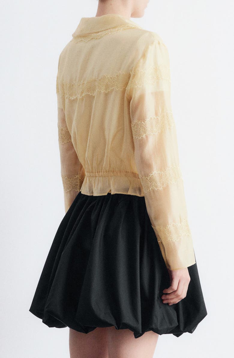& Other Stories Lace Trim Button-Up Shirt, Alternate, color, Light Yellow