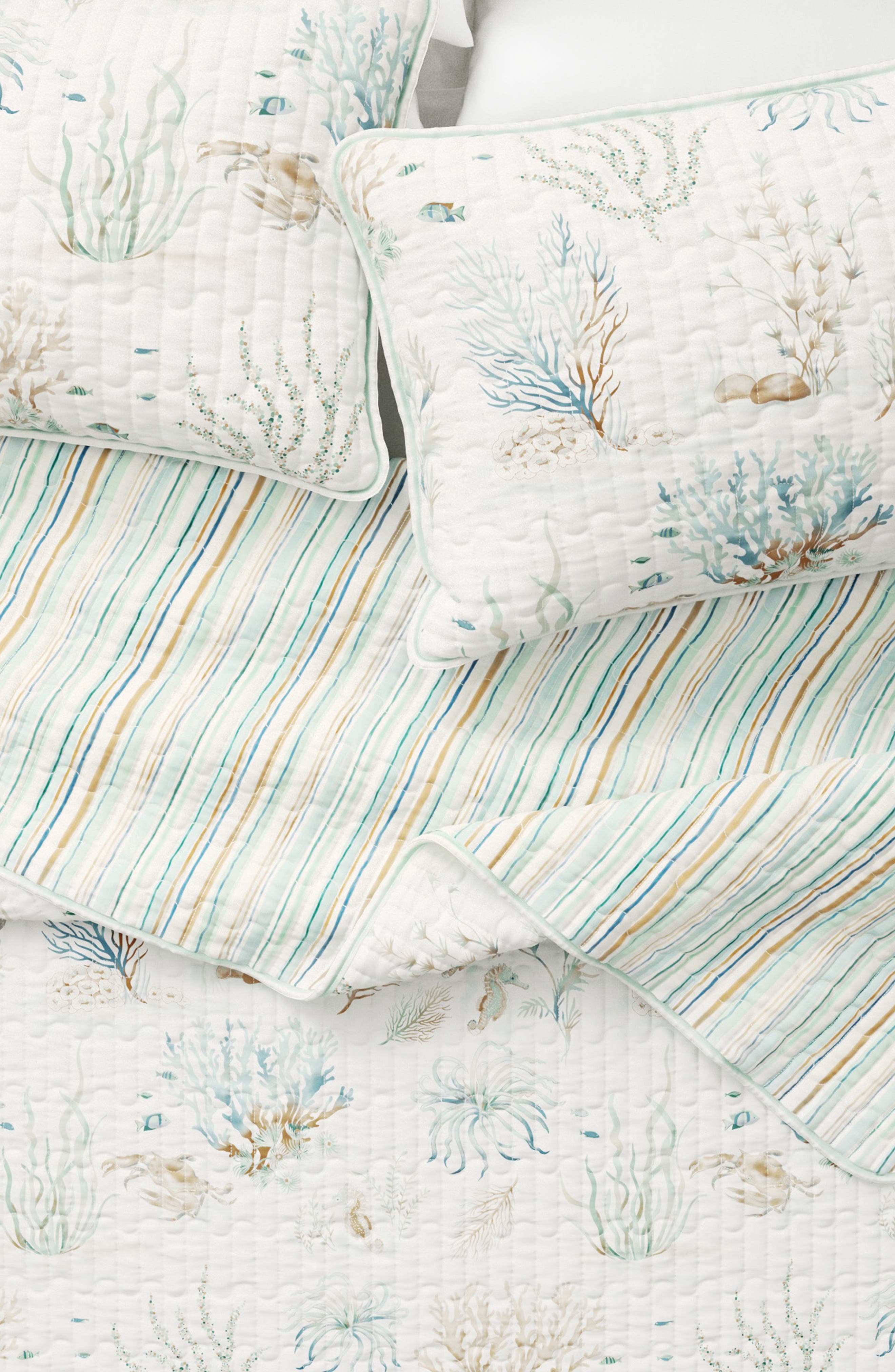 Woven & Weft Coastal Print Cotton Quilt Set