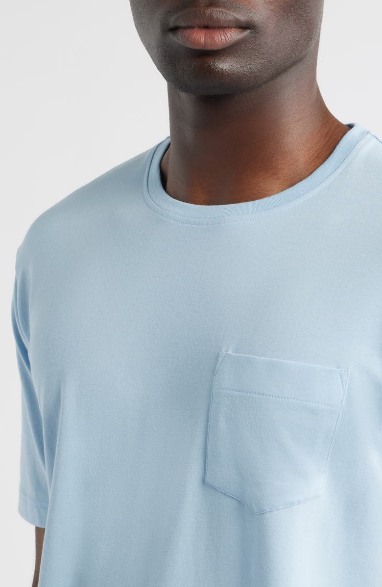Peter Millar Crown Comfort Cotton Blend Pocket T-Shirt, Alternate, color, Stream Blue