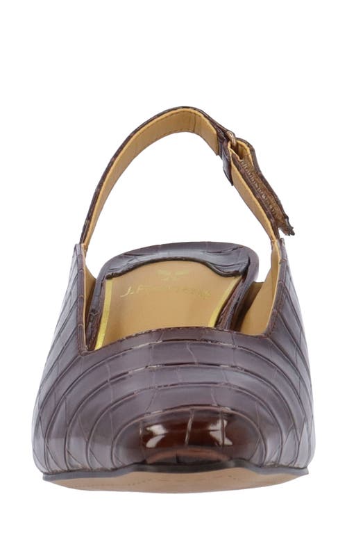J. Reneé Stasia Croc Embossed Slingback Pump In Brown