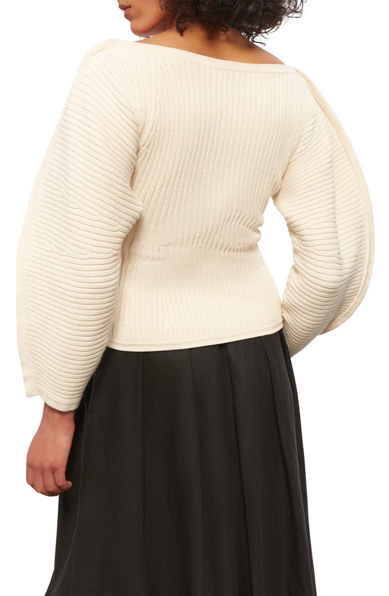 Mara Hoffman Nasira Balloon Sleeve Stretch Organic Cotton Sweater, Alternate, color, 