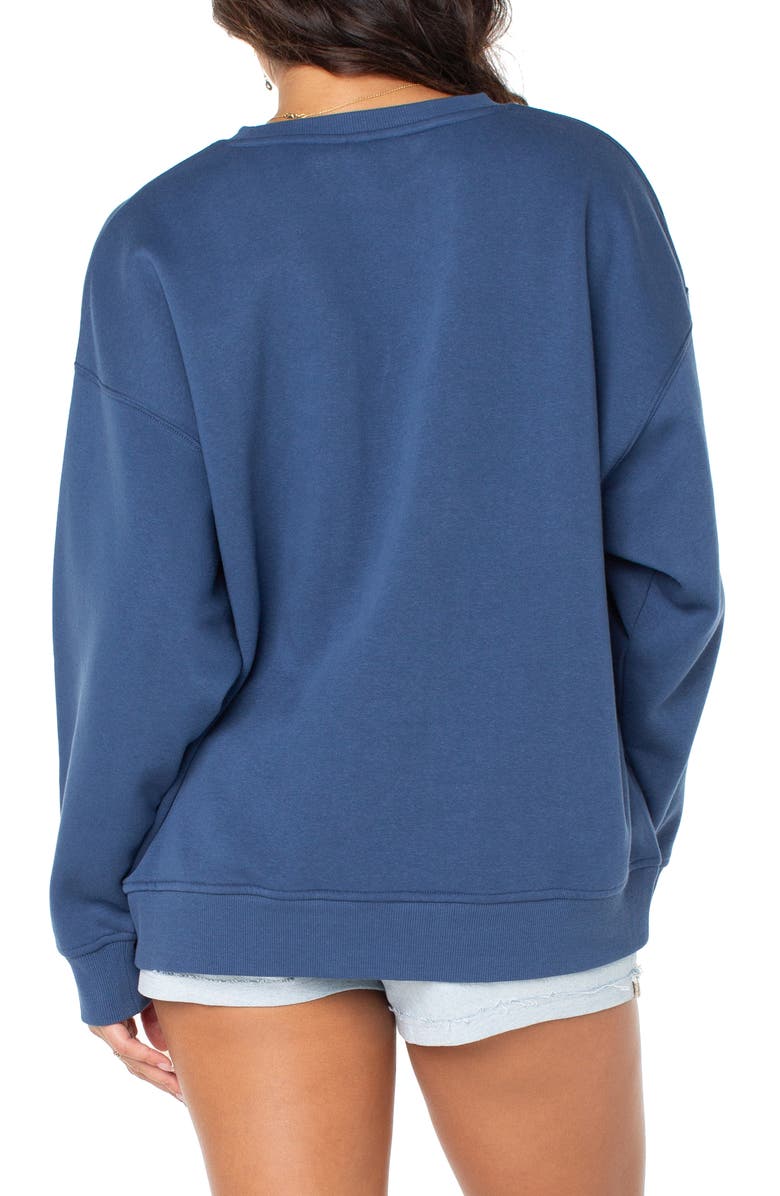 Roxy Morning Hike Oversize Fleece Graphic Sweatshirt, Alternate, color, Sargasso Sea Always Salty