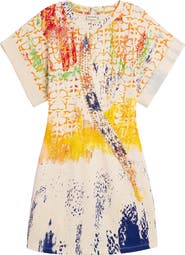 Desigual Mixed Paint Print Cotton Minidress