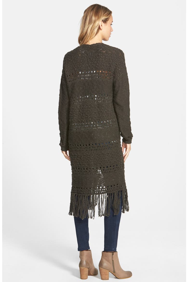 Long Cardigan, Alternate, color, BLACK PEAT