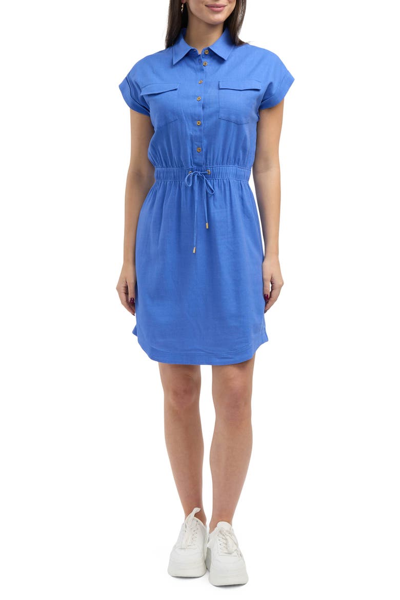 Drop Shoulder Shirtdress, Main, color, AZURE