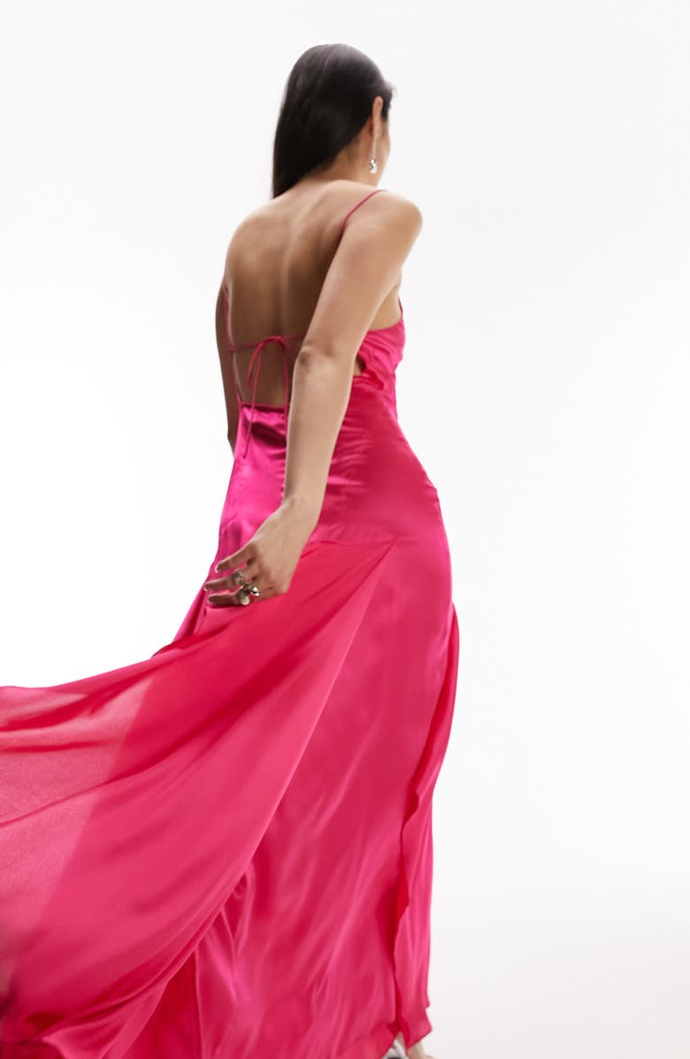 Topshop Satin Slip Dress, Alternate, color, 