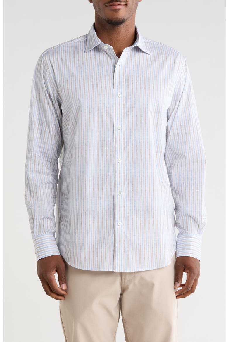 Woven Button Up Shirt, Main, color, CLASSIC BLUE