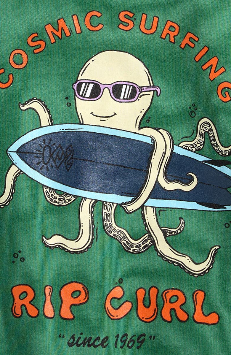 Rip Curl Kids' Cosmic Surfing Graphic T-Shirt, Alternate, color, Green