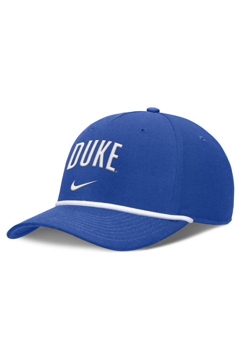 Men's Nike Royal Duke Blue Devils Rise Campus Adjustable Hat, Main, color, Royal