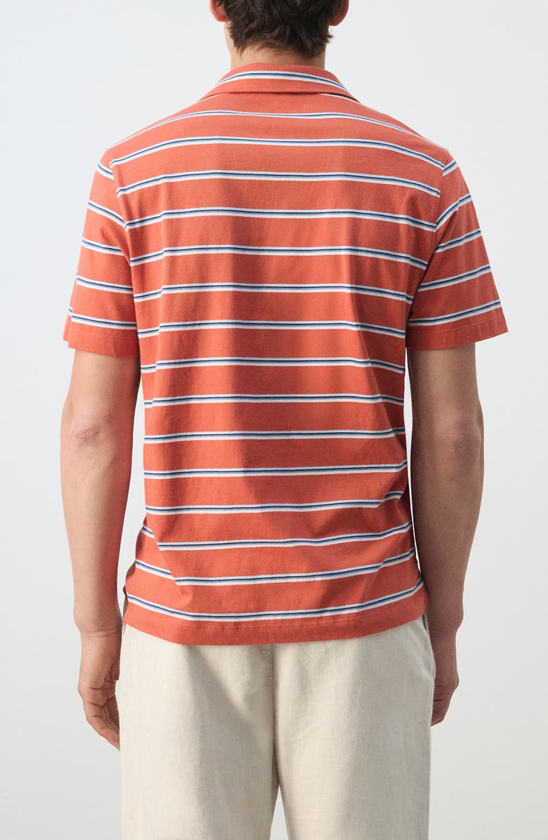MANGO Regular Fit Stripe Cotton Polo, Alternate, color, Salmon