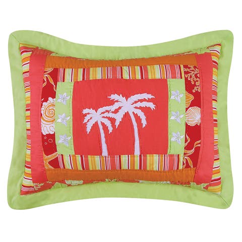 Tropical Paradise Palm Trees Cotton Standard Pillow Sham 20" x 26"