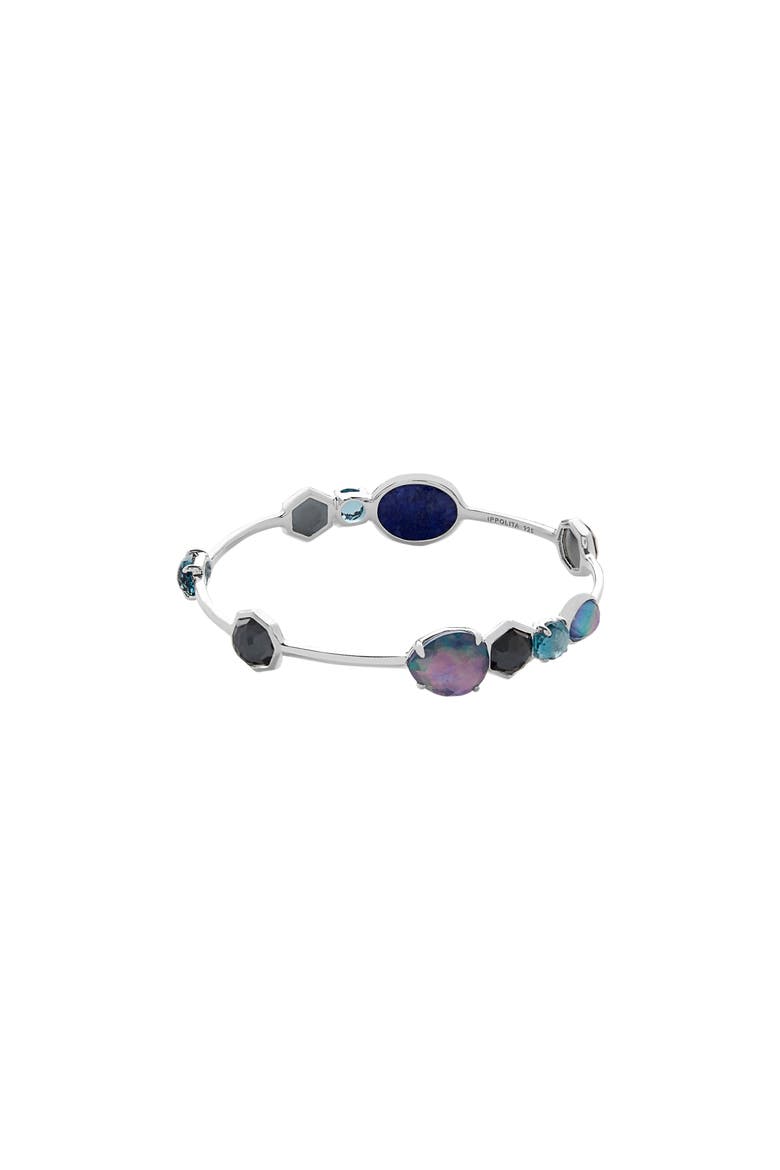 Sterling Silver Rock Candy Bangle Bracelet, Main, color, SILVER