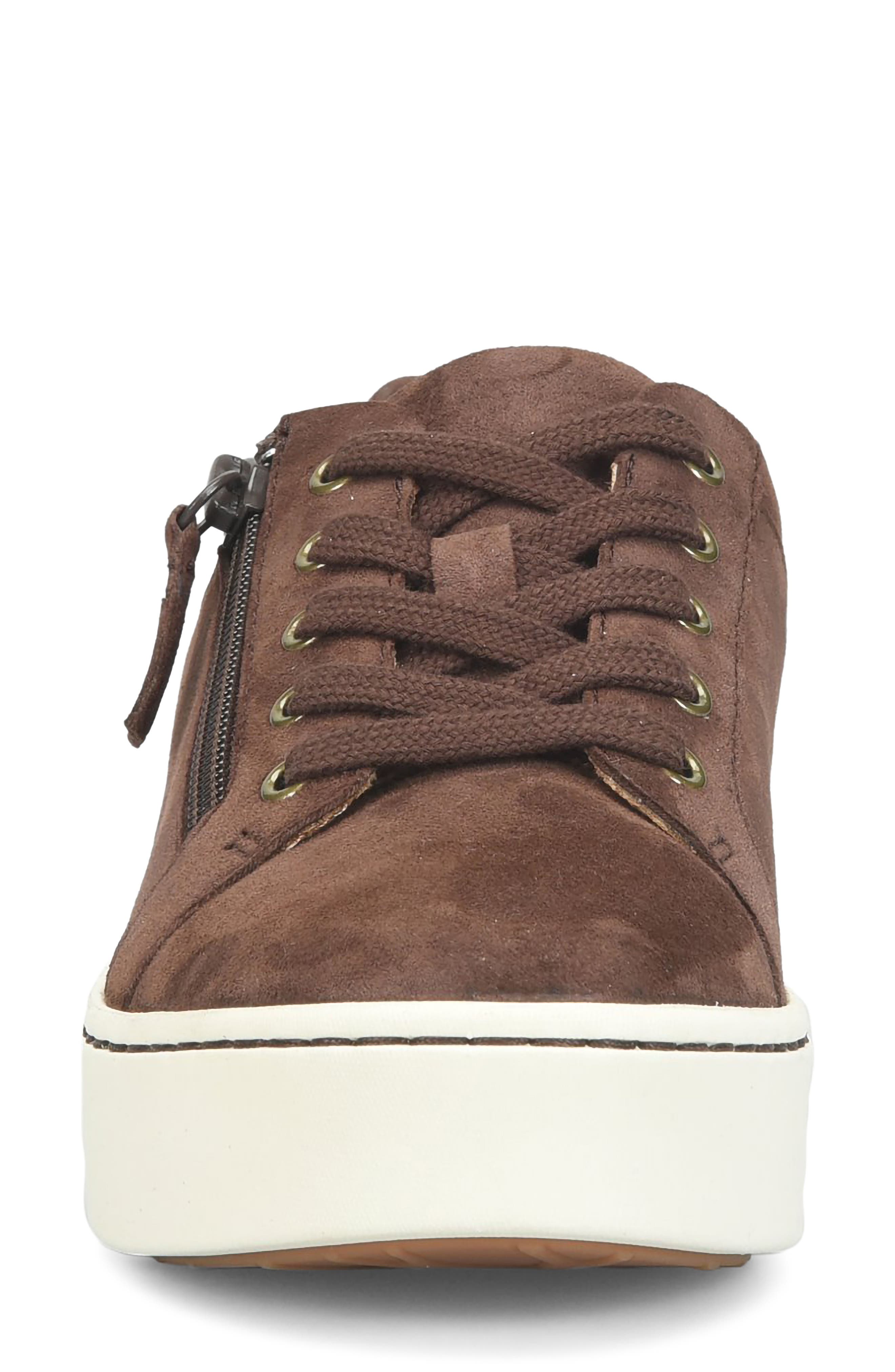 Moxie Zip Sneaker, Alternate, color, CHOCOLATE SUEDE