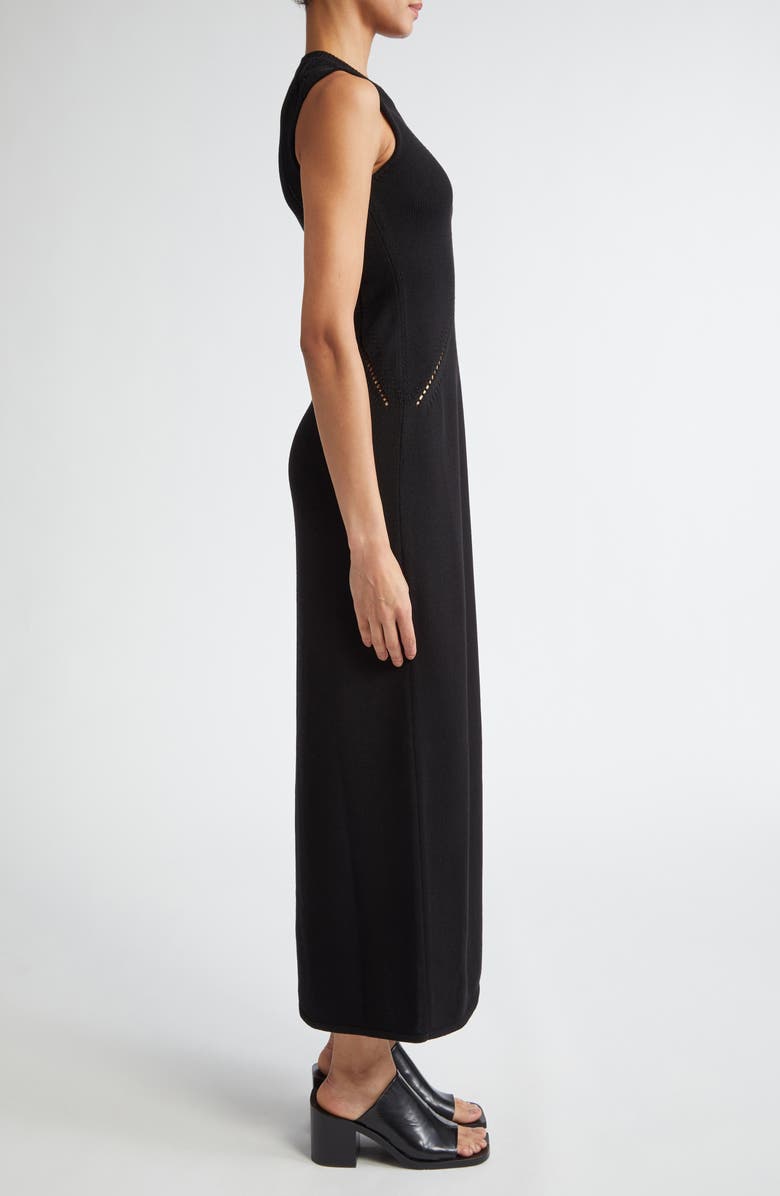 Jil Sander Wool & Cotton Pointelle Maxi Sweater Dress, Alternate, color,