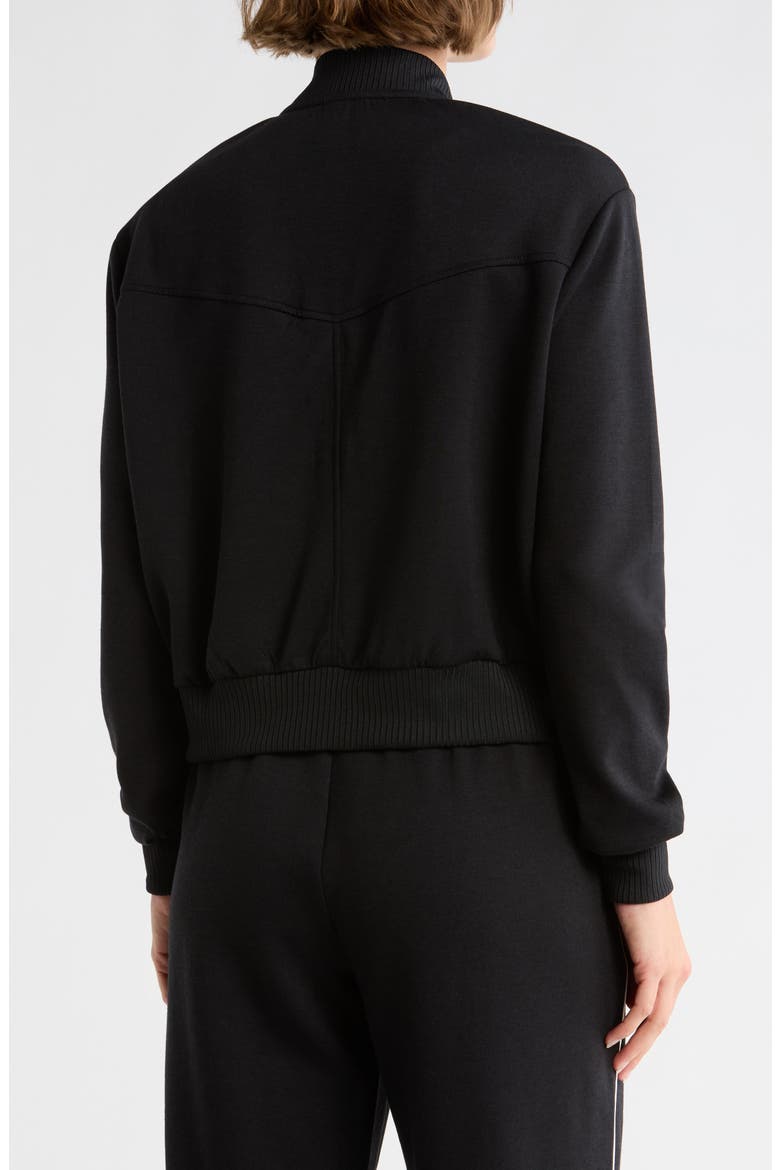 Second Avenue Full Zip Scuba Bomber Jacket, Alternate, color, BLACK