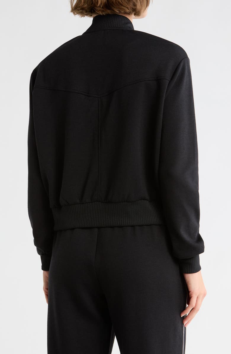 YOGALICIOUS Second Avenue Full Zip Scuba Bomber Jacket, Alternate, color, Black